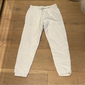 TNA Cozy Fleece Boyfriend Pants in White